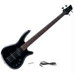 New Maxam 43 Inch Electric Bass 4 String Guitar 2 Tone Controls Phone Jack Strap Buttons Amp Cord