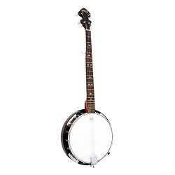 Pyle 5-String Geared Tunable Banjo with White Jade Tune Pegs & Rosewood Fretboard Polished R ...