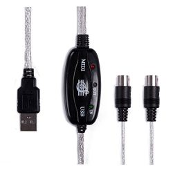 HDE USB to MIDI Cable PC to Synthesizer Microphone Keyboard Instrument Converter Adapter for Hom ...