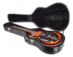 RESONATOR GUITAR in HARD CASE Acoustic-Electric Steel Pan SAPELE Bluegrass Blues