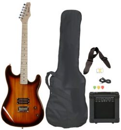 Full Size Electric Guitar with Amp, Case and Accessories Pack Beginner Starter Package Vintage S ...