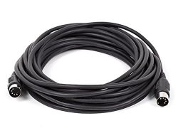 Monoprice MIDI Cable with 5 Pin DIN Plugs, 25-Feet, Black (108536)