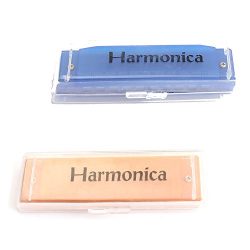 Kids Harmonica, 2 PCS Translucent Harmonica with Case 10 Holes Diatonic Bules Children Harmonica ...