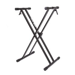 RockJam Xfinity Heavy-Duty, Double-X, Pre-Assembled, Infinitely Adjustable Piano Keyboard Stand  ...