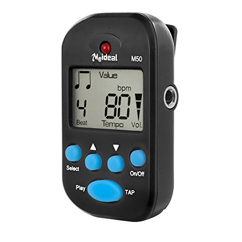 JSH Portable Mini Multi-functional Clip-On LCD Digital Beat Tempo Mini Metronome With Battery, S ...