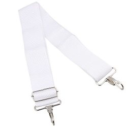 Yibuy 1.97inch Wide White Nylon Adjustable Snare Drum Sling Strap Belt Marching Percussion Accessory