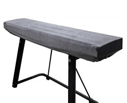 Piano Keyboard Cover Stretchy Plush Velvet Dust Cover for 88-Keys Digital Piano Keyboard (Gray)