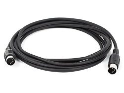 Monoprice MIDI Cable with 5 Pin DIN Plugs, 10-Feet, Black (108533)