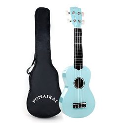 POMAIKAI Soprano Ukulele 21 Inch with Gig Bag for kids Students and Beginners (Light Blue)