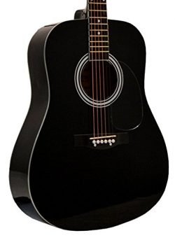 41″ Inch Full Size Black Handcrafted Steel String Dreadnought Acoustic Guitar & Direct ...