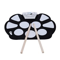 Eoncore Portable Electronic Roll up Drum Pad Kit Silicon Foldable with Stick