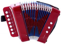 MAGIKON Children Button Accordion Toy , Also Nice As Performance Props (Red, Normal)