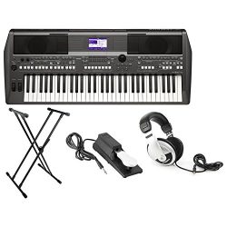 Yamaha PSR-S670 61-Key Arranger Workstation Keyboard with Onboard Stereo Speakers and MegaVoice  ...