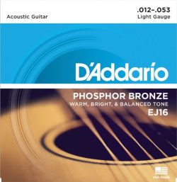 D’Addario EJ16 Phosphor Bronze Acoustic Guitar Strings, Light