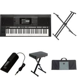 Yamaha PSR-S770 61-Key Arranger Workstation with Yamaha Stand, Bench, Case, and Foot Pedal