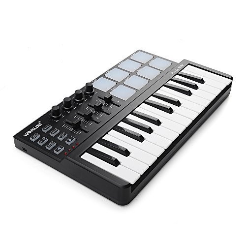 Vangoa Worlde Portable 25 Keys USB Keyboard MIDI Controller with Drum Pad