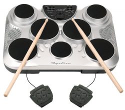 Spectrum AIL 602 7-Pad Digital Drum Set with Adjustable Stand, Pedals, Sticks and AC Adapter