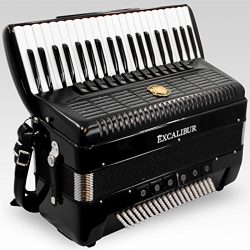 Excalibur German Weltbesten UltraLite 120 Bass Piano Accordion – Satin Ebony