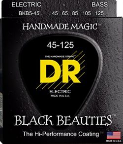 DR Strings Bass Strings, Black Beauties BASS Black Coated Nickel Plated Bass Guitar Strings on R ...