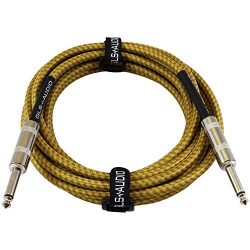 GLS Audio 15 Foot Guitar Instrument Cable – 1/4 Inch TS to 1/4 Inch TS 15-FT Brown Yellow  ...