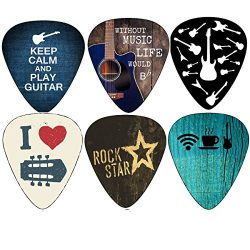 Cool Guitar Picks Guitar Accessories (12pc)- Assorted Light Medium Heavy Gauge – for Acous ...