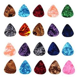 ZPS 20-pack 0.46mm Stylish Colorful Celluloid Guitar Picks Plectrums for Guitar Bass