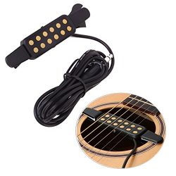 Luvay Guitar Pickup Acoustic Electric Transducer for Acoustic Guitar, Cable Length 10′ (Gold)