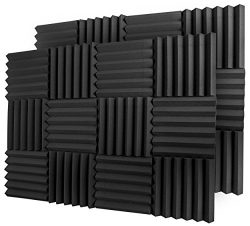 A2S Protection 24 Pack Acoustic Foam Panels 2″ X 12″ X 12″ Soundproofing Studi ...