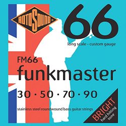 Rotosound FM66 Swing Bass 66 Stainless Steel Funkmaster Bass Guitar Strings (30 50 70 90)