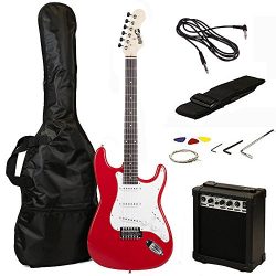 RockJam RJEG02-SK-RD   Electric guitar Starter Kit – Includes Amp, Lessons, Strap, Gig Bag ...