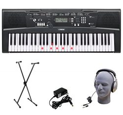 Yamaha EZ-220 61-Lighted Key Portable Keyboard Package with Headphones, Stand and Power Supply