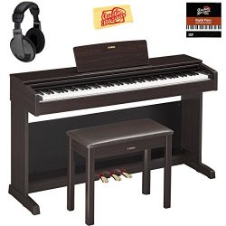 Yamaha YDP-143R Arius Console Digital Piano – Rosewood Bundle with Furniture Bench, Headph ...