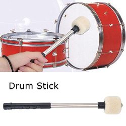 Bass Drum Mallets 2pcs Durable Drum Stick with Wool Felt Head Percussion Marching Band Accessory