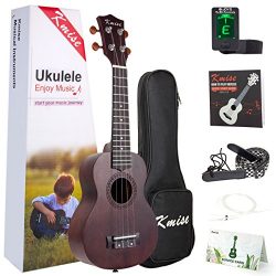 Ukulele Soprano Mahogany Ukelele Uke With Beginner Kit ( Ukele Gig Bag Tuner Strap String Instru ...