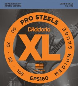 D’Addario EPS160 ProSteels Bass Guitar Strings, Medium, 50-105, Long Scale