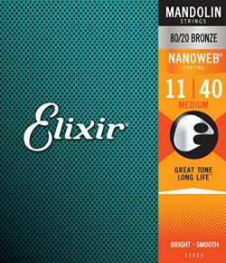 Elixir Strings Mandolin Strings w NANOWEB Coating, Medium (.011-.040)