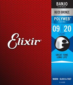 Elixir Strings Banjo Strings w POLYWEB Coating, Light (.009-.009)