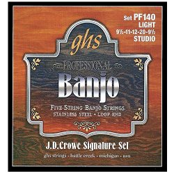 GHS Strings PF140 J.D. Crowe Signature Series (Studio), 5-String Stainless Steel Banjo Strings ( ...