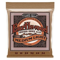 Ernie Ball 2146 Earthwood Medium Light Acoustic Phosphor Bronze String Set (12 – 54)