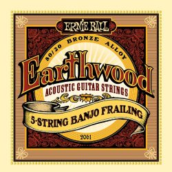 Ernie Ball Earthwood 5-string Banjo 80/20 Bronze Loop End Frailing Set, .010 – .024