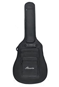 Faswin 41 Inch Acoustic Guitar Padded Gig Bag with 6 Pockets, Pick Sampler and Guitar Strap