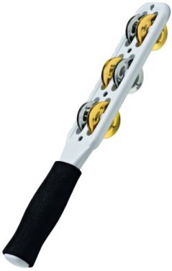 Meinl Percussion JG1M-WH ABS Plastic Jingle Stick With Steel and Solid Brass Jingles, White