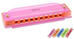 Kids Harmonica 10-Hole Music Creation Pro Colorful HarmonicaTranslucent Tuned Educational Mouth  ...