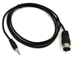 Exuun MIDI Cable, 1.5M/5Ft 5-Pin DIN Plugs Male to 3.5mm 1/8 inch TRS Male Jack Stereo Plug Conv ...