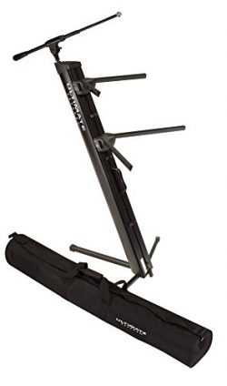 Ultimate Support AX-48 Pro Plus Two-tier Portable Column Keyboard Stand (Black), Boom Attachment ...