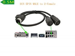 SinLoon MIDI DIN 5-Pin Splitter Y Adapter Cable, MIDI 5 Pin Male  to dual 2 x DIN-5 Female Exten ...