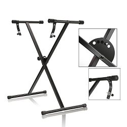 PARTYSAVING Pro Series Portable Single-X Keyboard Stand with Locking Straps APL1157, One-Tier