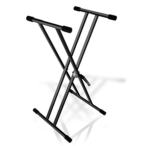 Pyle Universal Double X Style Keyboard Piano Stand , Electronic Digital Piano DJ Table Mount Hol ...