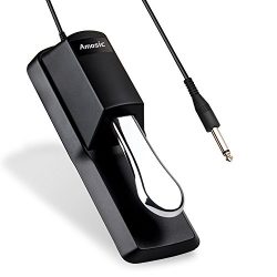 Amosic Universal Sustain Pedal, Foot Pedal with Piano Style Action for Electronic Keyboards Digi ...