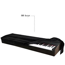 Piano Keyboard Dust Cover Electronic organ Stretchable Velvet Cover for 88 Keys-Keyboard (Black)